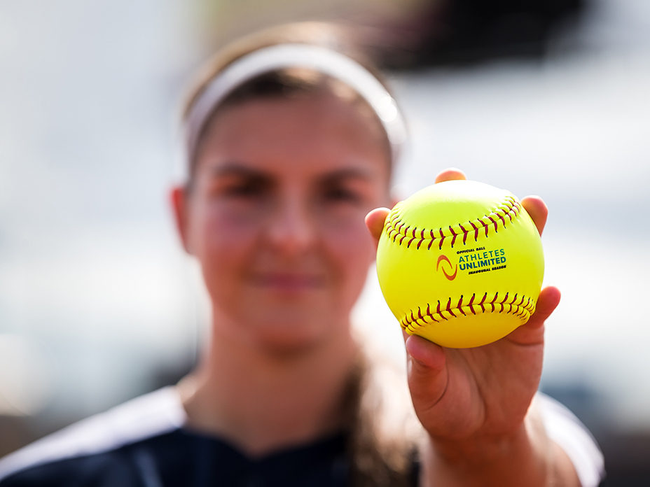 Close-up photo of Athletes Unlimited Softball.