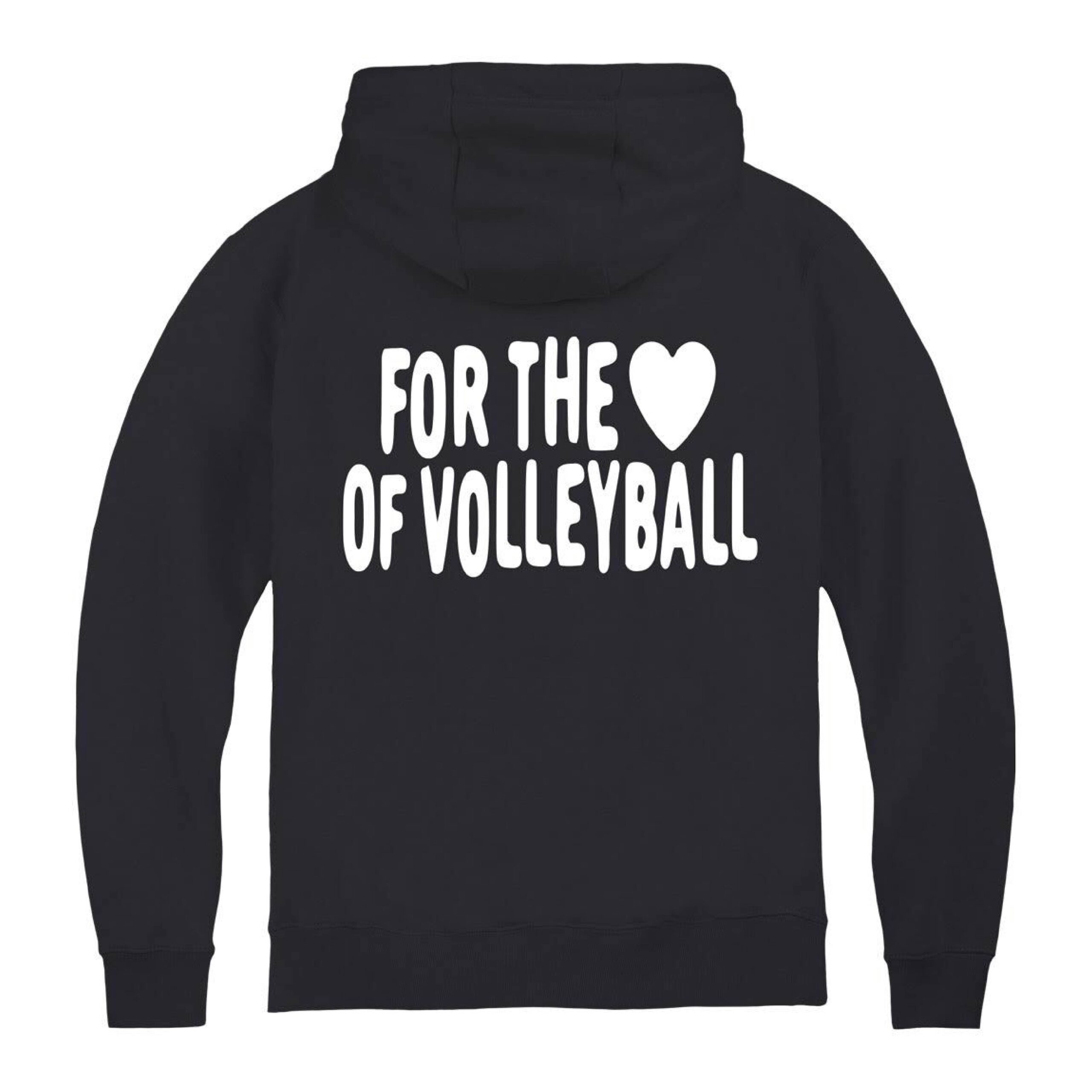 Back of a black hoodie with